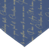 Blauw Goud Kerstmis Typografie Patroon#36 ID1009 Tafelkleed (Gekanteld)