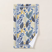 Blauw Goud Kerstmis Vrolijk Patroon#21 ID1009 Bad Handdoek (Handdoek)