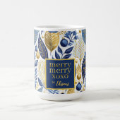 Blauw Goud Kerstmis Vrolijk Patroon#21 ID1009 Koffiemok (Center)