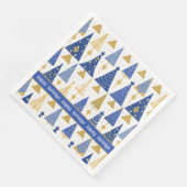 Blauw Goud Kerstmis Vrolijk Patroon#25 ID1009 Servet (Hoek)