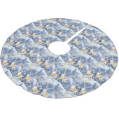 Blauw Goud Kerstmispatroon#14 ID1009 Kerstboom Rok (Gekanteld)