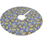 Blauw Goud Kerstmispatroon#22 ID1009 Kerstboom Rok (Gekanteld)