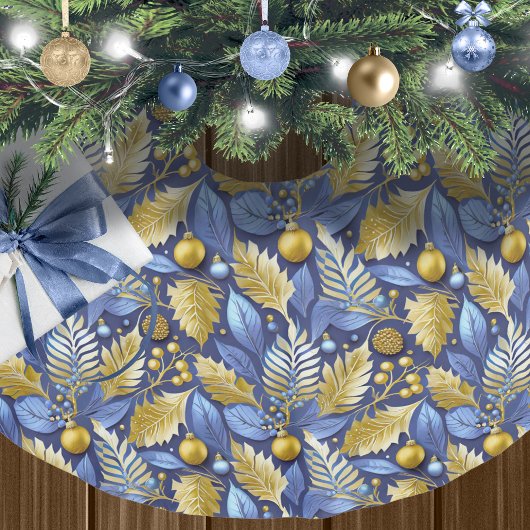 Blauw Goud Kerstmispatroon#22 ID1009 Kerstboom Rok