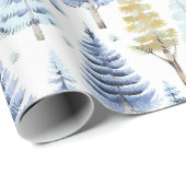 Blauw Goud Kerstmispatroon#26 ID1009 Cadeaupapier (Rol Hoek)