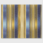 Blauw Goud Kerstmispatroon#27 ID1009 Cadeaupapier (Vlak)