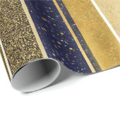 Blauw Goud Kerstmispatroon#27 ID1009 Cadeaupapier (Rol Hoek)