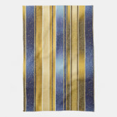 Blauw Goud Kerstmispatroon#27 ID1009 Theedoek (Verticaal)