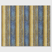 Blauw Goud Kerstmispatroon#28 ID1009 Cadeaupapier (Vlak)