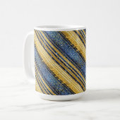 Blauw Goud Kerstmispatroon#28 ID1009 Koffiemok (Voorkant links)
