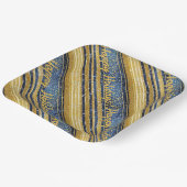 Blauw Goud Kerstmispatroon#28 ID1009 Papieren Bordje (Gebogen)