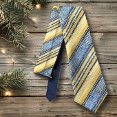 Blauw Goud Kerstmispatroon#28 ID1009 Stropdas