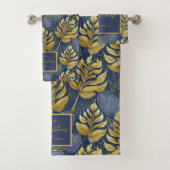 Blauw Goud Kerstmispatroon#29 ID1009 Bad Handdoek (Insitu)