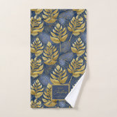 Blauw Goud Kerstmispatroon#29 ID1009 Bad Handdoek (Handdoek)