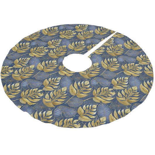 Blauw Goud Kerstmispatroon#29 ID1009 Kerstboom Rok (Gekanteld)