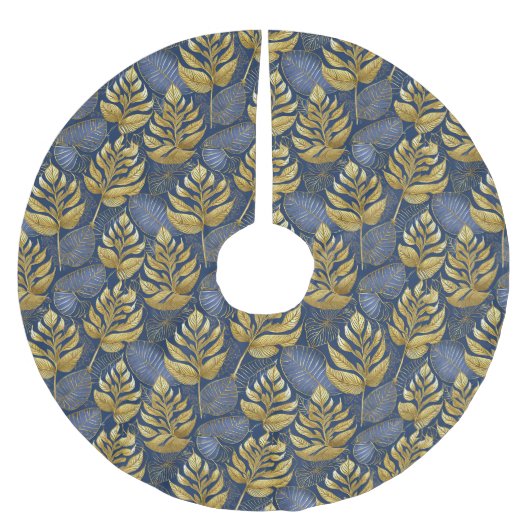 Blauw Goud Kerstmispatroon#29 ID1009 Kerstboom Rok (Voorkant)