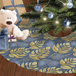 Blauw Goud Kerstmispatroon#29 ID1009 Kerstboom Rok