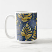 Blauw Goud Kerstmispatroon#29 ID1009 Koffiemok (Links)
