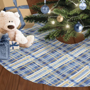 Blauw Goud Kerstmispatroon#2 ID1009 Kerstboom Rok