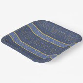 Blauw Goud Kerstmispatroon#34 ID1009 Papieren Bordje (Gebogen)