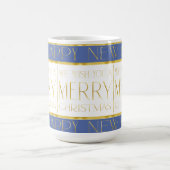 Blauw Goud Kerstmispatroon#35 ID1009 Koffiemok (Center)