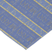 Blauw Goud Kerstmispatroon#35b ID1009 Tafelkleed (Gekanteld)