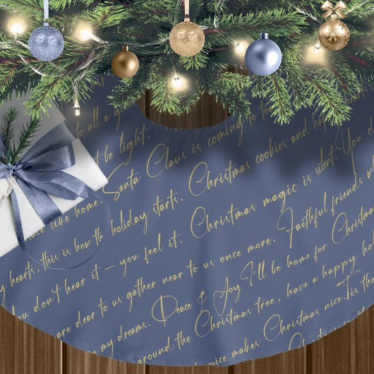 Blauw Goud Kerstmispatroon#36 ID1009 Kerstboom Rok