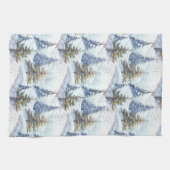 Blauw Goud Kerstmispatroon#4 ID1009 Theedoek (Horizontaal)