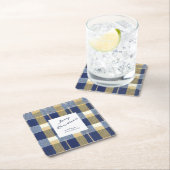 Blauw Goud Kerstmispatroon#7 ID1009 Kartonnen Onderzetters (Insitu)