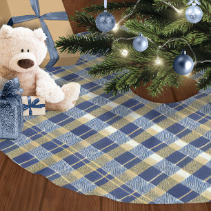 Blauw Goud Kerstmispatroon#7 ID1009 Kerstboom Rok