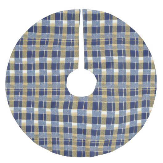 Blauw Goud Kerstmispatroon#7 ID1009 Kerstboom Rok (Voorkant)