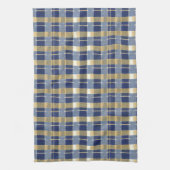 Blauw Goud Kerstmispatroon#7 ID1009 Theedoek (Verticaal)