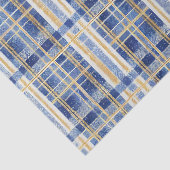 Blauw Goud Kerstpatroon#2 ID1009 Tissuepapier (Detail)