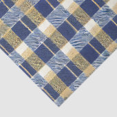 Blauw Goud Kerstpatroon#7 ID1009 Tissuepapier (Detail)