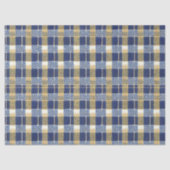 Blauw Goud Kerstpatroon#7 ID1009 Tissuepapier (Voorkant)