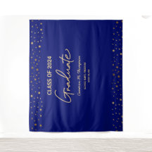 Blauw Goud Klas van 2024 Foto-achtergrond Geslekte