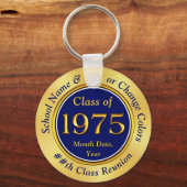 Blauw Goud, Klasse van 1975, 50e Klasse Reünie Fav Sleutelhanger (Voorkant)