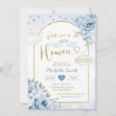 Blauw Goud Klein Stuk van Hemels Baby shower Kaart (Voorkant)
