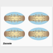 Blauw Goud Kleine Prins Envelop Seal Ovale Sticker (Vel)
