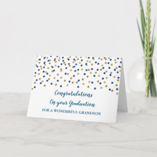 Blauw Goud Kleinzoon Gefeliciteerd Afstuderen Kaart