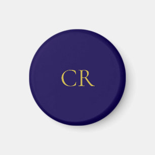 Blauw & Goud Kleur Monogram Modern Minimalistisch Magneet