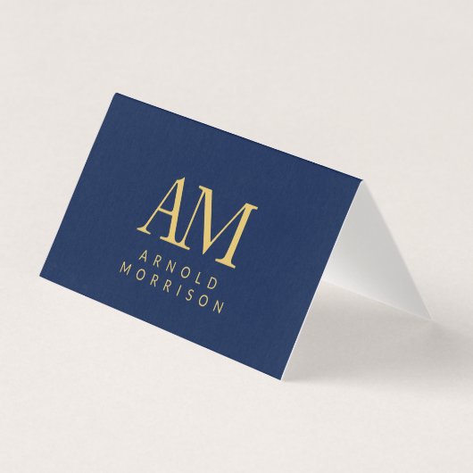 Blauw Goud Kleuren Monogram Initiaal Letter Naam K Kaart (Voorkant)