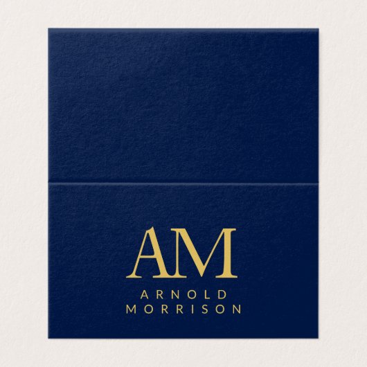 Blauw Goud Kleuren Monogram Initiaal Letter Naam K Kaart (Buitenkant ongevouwen)