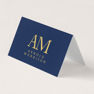 Blauw Goud Kleuren Monogram Initiaal Letter Naam K Kaart