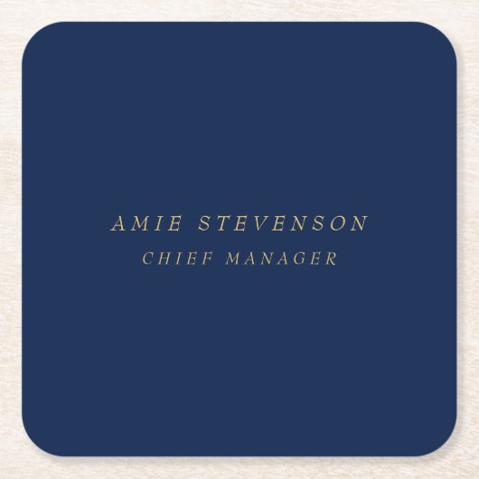 Blauw Goud Kleuren Professionele Klassieke Effen Kartonnen Onderzetters (Voorkant)