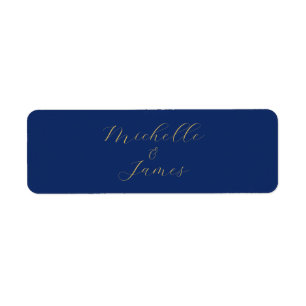 Blauw & Goud Kleuren Professionele Trendy Moderne Etiket