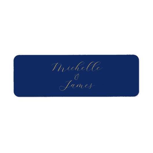 Blauw & Goud Kleuren Professionele Trendy Moderne Etiket (Voorkant)