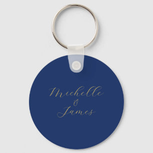Blauw & Goud Kleuren Professionele Trendy Moderne  Sleutelhanger