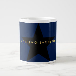 Blauw Goud Kleuren Professionele Trendy Zwarte Ste Grote Koffiekop