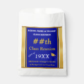 Blauw, Goud, Kleuren wijzigen, Klasse Reünie Gift  Bedankzakje (Voorkant)