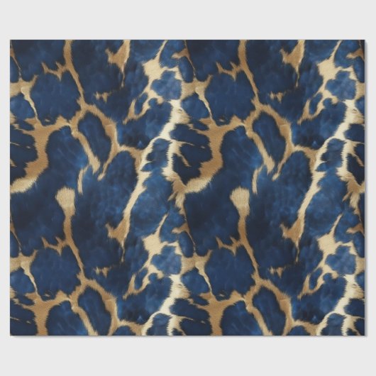 Blauw Goud Koeienhuid Cadeaupapier (Vlak)